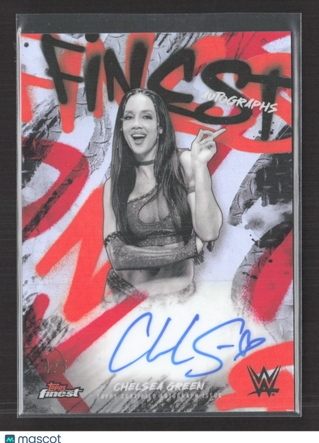 2025 Topps Finest WWE Chelsea Green Red Orange Auto /5 #FA-GRN