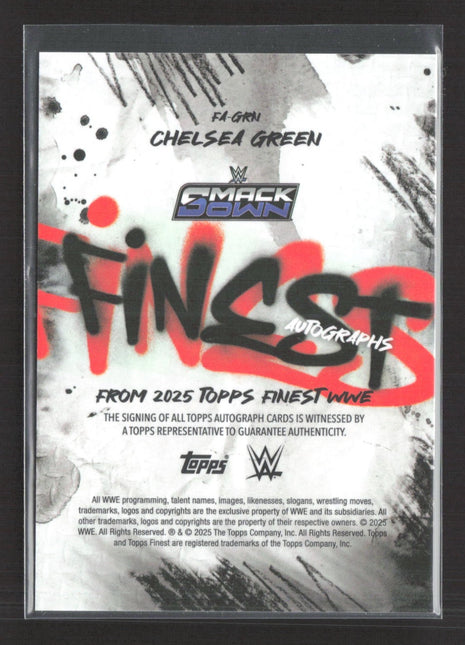 2025 Topps Finest WWE Chelsea Green Red Orange Auto /5 #FA-GRN