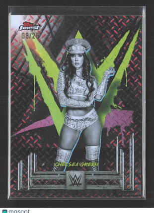 2025 ToppsFinest WWE Jack Chelsea Green Black Red Vapor /25 #30