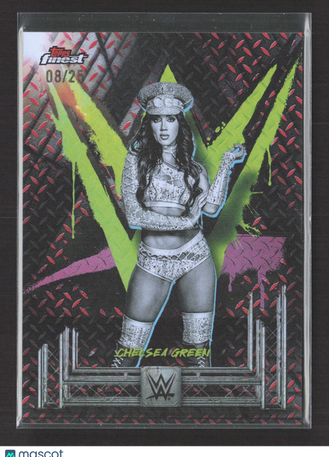 2025 ToppsFinest WWE Jack Chelsea Green Black Red Vapor /25 #30