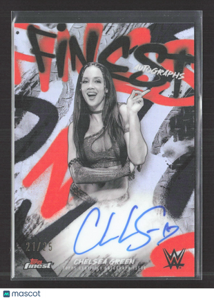 2025 Topps FInest WWE Chelsea Green Black And Orange Auto /25 #FA-GRN