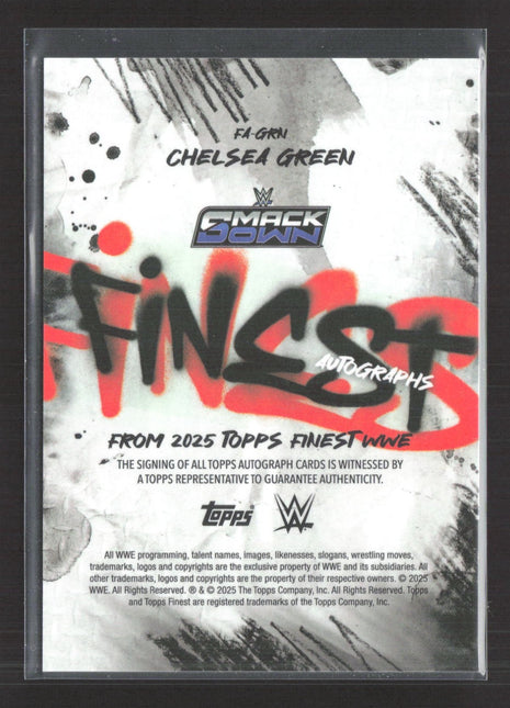 2025 Topps FInest WWE Chelsea Green Black And Orange Auto /25 #FA-GRN