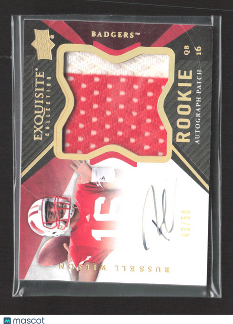 2012 Exquisite Collection Rookie Auto Patch Russell Wilson Gold /50 #127