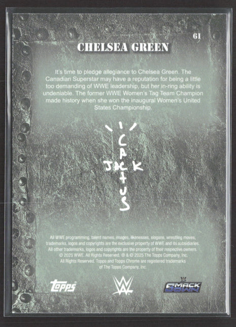 2025 Topps Chrome WWE Cactus Jack Chelsea Green #61 Blue Shimmer /199