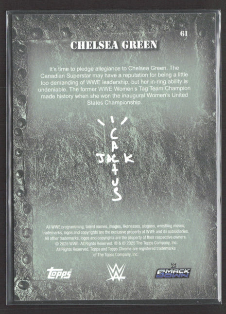 2025 Topps Chrome WWE Cactus Jack Chelsea Green #61 Yellow Mini Diamond /75