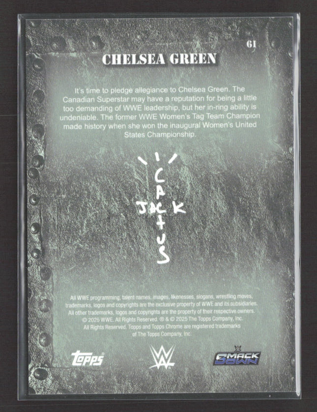 2025 Topps Chrome WWE Cactus Jack Chelsea Green #61 Yellow Mini Diamond /75