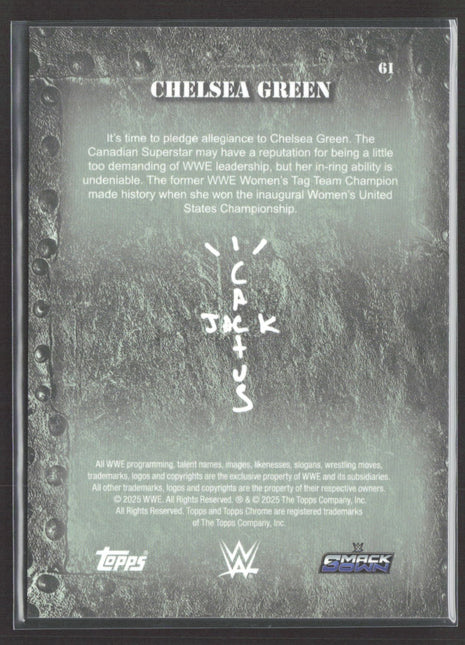 2025 Topps Chrome WWE Cactus Jack Chelsea Green #61 Black Refractor /10