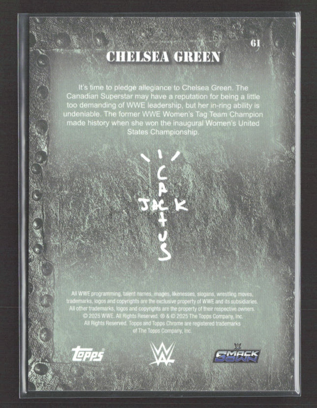 2025 Topps Chrome WWE Cactus Jack Chelsea Green #61 Black Refractor /10
