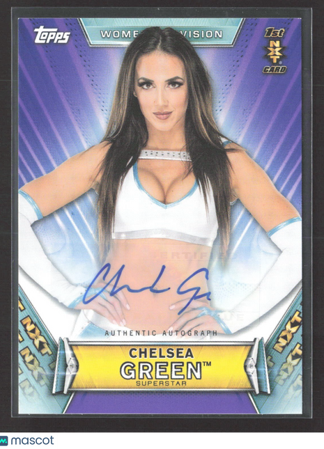 2019 Topps WWE Women's Division Chelsea Green 1st NXT Auto Purple /99 #A-CG