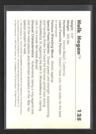 1990 Classic WWF Hulk Hogan Hulkster #125