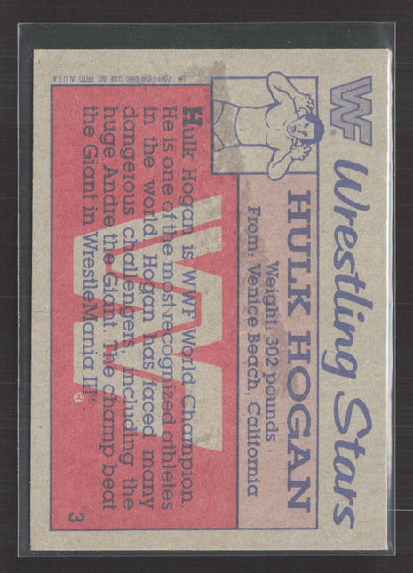 1987 Topps WWF Hulk Hogan #3