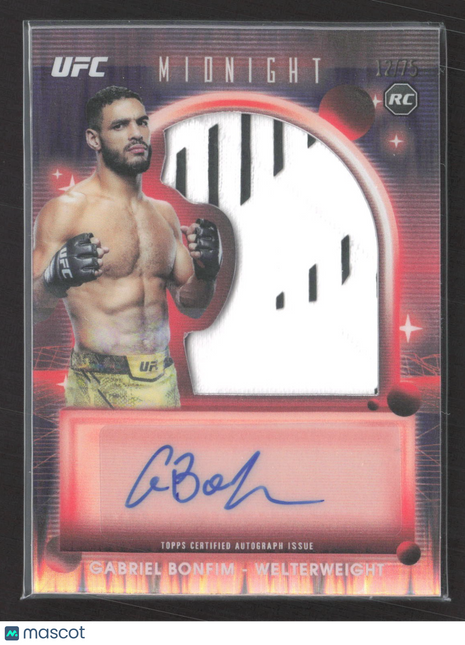 2025 Topps UFC Midnight Gabriel Bonfim Rookie Relic Auto /75 #RRA-GB