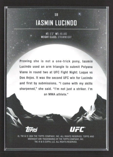2024 Topps UFC Midnight Iasmin Lucindo Rc Gold Ice /5 #59