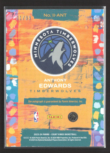 2023-24 Panini Court Kings - Impressionist Ink Anthony Edwards #II-ANT /99 Auto