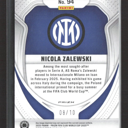 2025 Panini Prizm FIFA Nicola Zalewski Gold Pulsar /10 #94