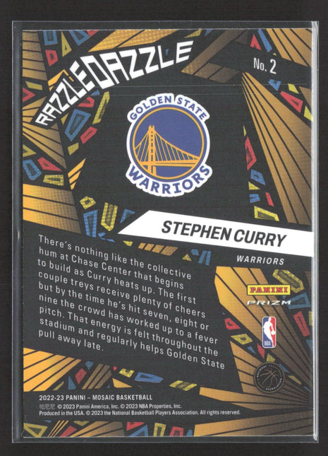 2022-23 Panini Mosaic Stephen Curry Razzle Dazzle #2