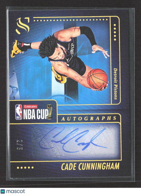 2024-25 Panini Silhouette Cade Cunningham NBA Cup Auto /5 #CUP-CAD