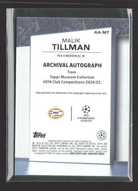 2025 Topps Museum Malik Tillman Purple Auto /99 #AA-MT