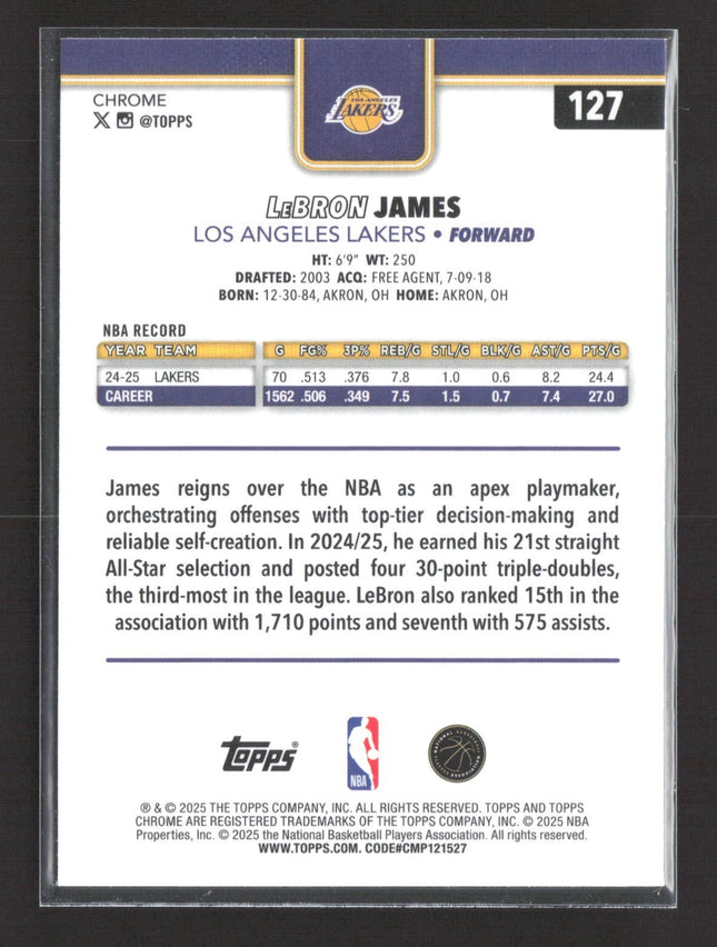 2025-26 Topps Chrome - LeBron James #127 Green Refractor /99