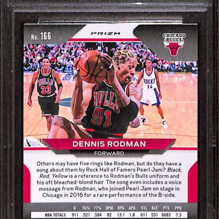 2020-21 Panini Panini Dennis Rodman Silver Red Ink Auto PSA Authentic #166