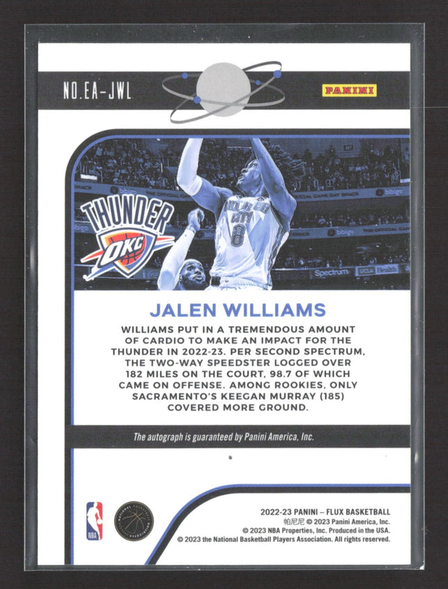 2022-23 Panini Flux Jalen Williams Equinox Auto Rc #EA-JWL