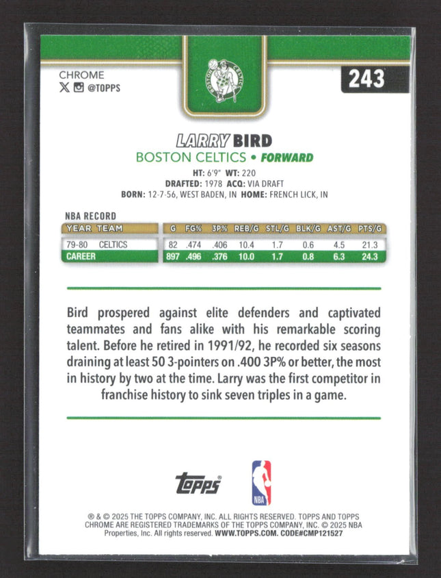 2025-26 Topps Chrome - Larry Bird #243 Green Refractor /99