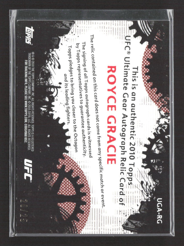 2010 Topps UFC Ultimate Gear Relic Auto Royce Gracie /25 #UGA-RG