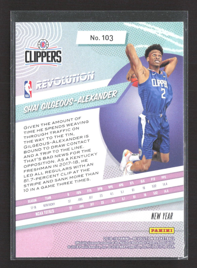 2018-19 Panini Revolution Shai Gilgeous-Alexander #103 Chinese New Year RC