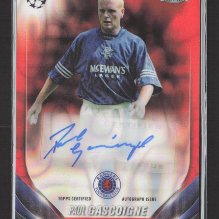 2023-24 Topps Chrome UEFA Paul Gascoigne Oragne Wave Auto #CA-PG