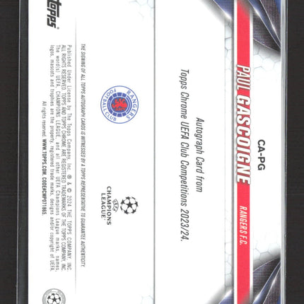 2023-24 Topps Chrome UEFA Paul Gascoigne Oragne Wave Auto #CA-PG