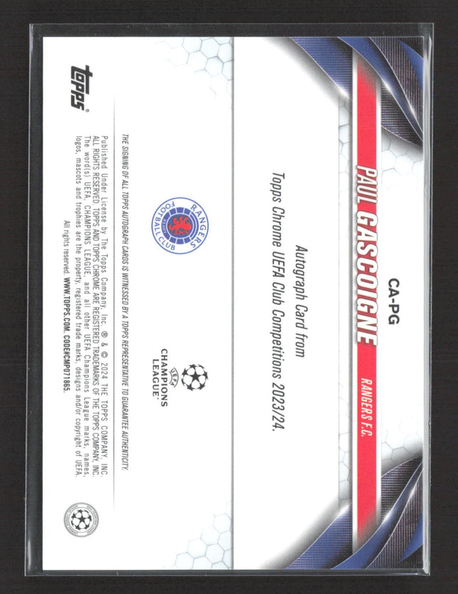 2023-24 Topps Chrome UEFA Paul Gascoigne Oragne Wave Auto #CA-PG