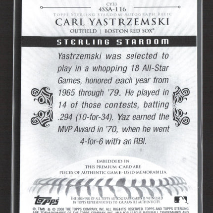 2008 Topps Sterling Carl Yastrzemski Quad Patch Auto 1/1 #4SSA-116