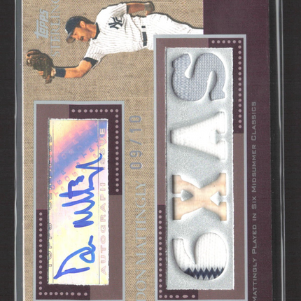 2008 Topps Sterling Don Mattingly Quad Jersey Bat Relic Auto /10 #4CSA-112