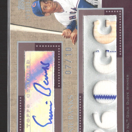 2008 Topps Sterling Ernie Banks Quad Jersey Bat Relic Auto /10 #4SSA-170