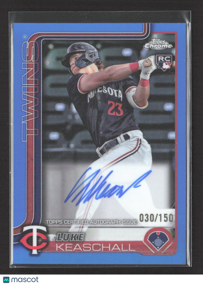 2025 Topps Chrome Update Luke Keaschall Rc Blue Refractor Auto /150 #RA-LK
