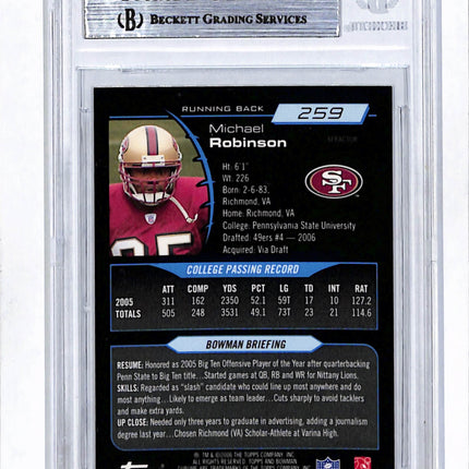 2006 Bowman Chrome Xfractors Michael Robinson #259 BGS 9 /250