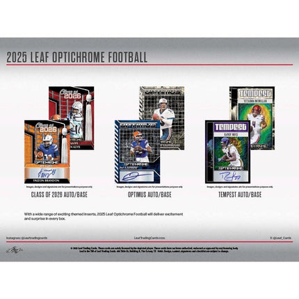 NFL 2025 Leaf Optichrome Football Jumbo Box