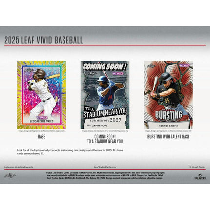 MLB 2025 Leaf Vivid Baseball Hobby Box