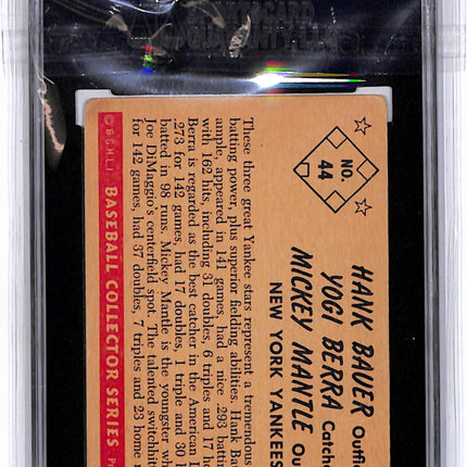 1953 Bowman Color Mantle Berra Bauer #44 SGC 3