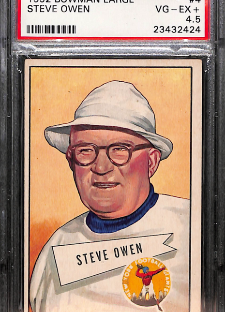 1952 Bowman Large Steve Owen #4 PSA 4.5