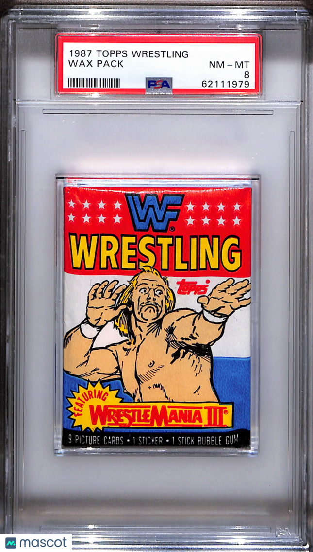 1987 Topps WWE Wrestling Wax Pack PSA 8