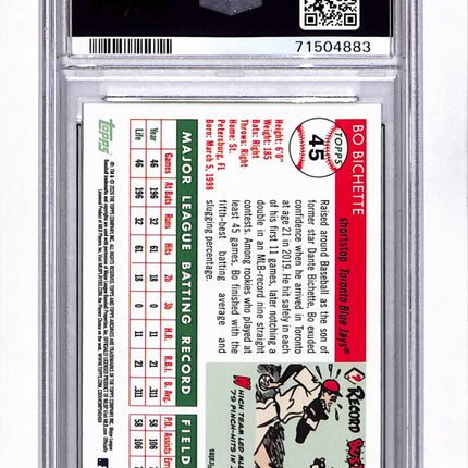 2020 Topps Archives Bo Bichette #45 Red Foil 1/5 PSA 9
