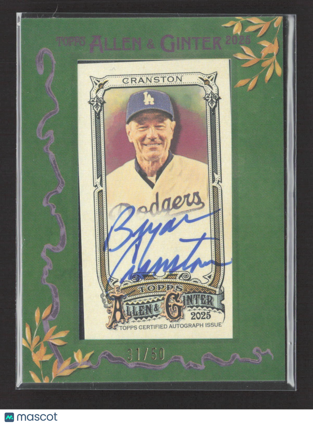 2025 Topps Allen & Ginter Bryan Cranston Framed Mini Auto Green /50 #MA-BC
