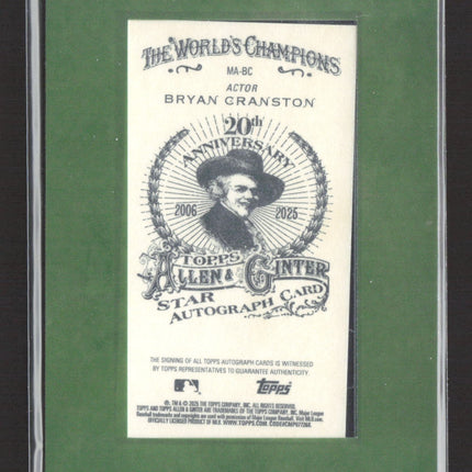 2025 Topps Allen & Ginter Bryan Cranston Framed Mini Auto Green /50 #MA-BC
