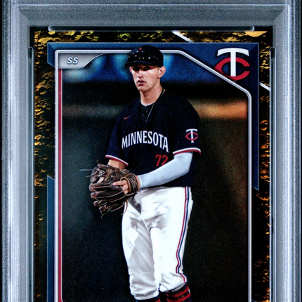 2024 Bowman Chrome Brooks Lee #BCP143 Prspcts Yellow Lunar Ref /75 PSA 10