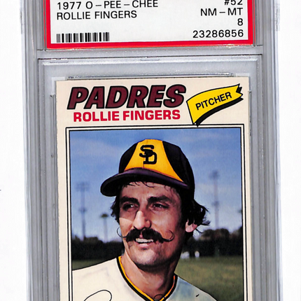 1977 O-Pee-Chee Rollie Fingers #52 PSA 8