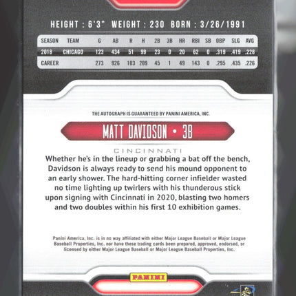 2020 Panini Chronicles - PlayBook Auto Matt Davidson #PA-MD Gold /99