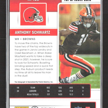 2021 Panini Optic Contenders Anthony Scwartz Rookie Ticket Auto /75 #128