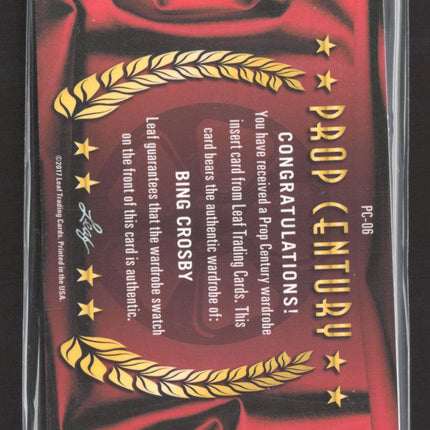 2017 Leaf Prop Century Bing Crosby Wardrobe Relic /25 #PC-06