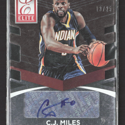 2014-15 Panini Elite CJ Miles Auto /25 #96